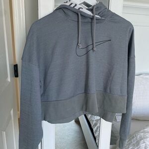 Nike Gray Women's Cropped Hoodie with Logo